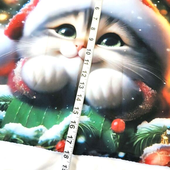 Christmas Kitten Pillow Covers 4Pcs Cute Santa Cat Cushion Covers Holiday New - Picture 10 of 10